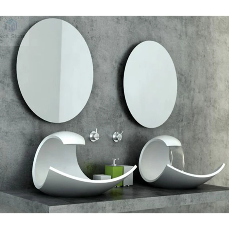 

Custom moulding twisted shape acrylic solid surface wash basin