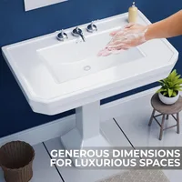 Bathroom Sink in White, Heavy Duty Pre-Drilled Widespread Faucet Holes with Overflow And Stain Resistant, bathroom sink 1