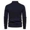 2024 New Autumn and Winter European Size Stand Collar Men's Sweater Half Zipper Solid Color Sweater High Quality Pullover 5