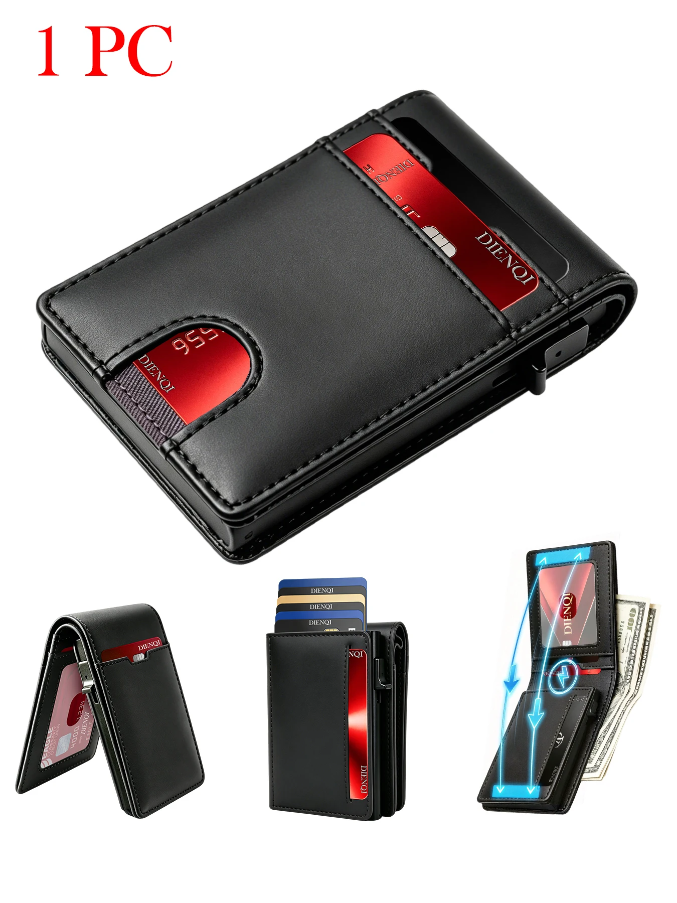 Magnetic Minimalist RFID Smart Wallet - Luxurious Metal Card Holder and Pop-Up Case