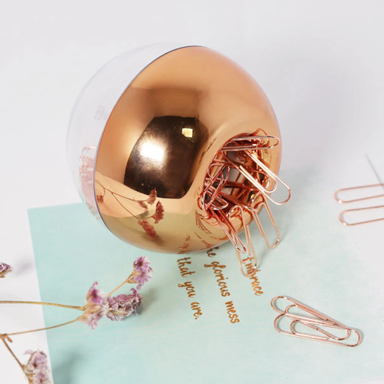 Round Paper Clips Storage Box Paper Clip Dispenser Magnetic Clip Holder with 100 Clips Desktop Organizer Office Supplies paper clip