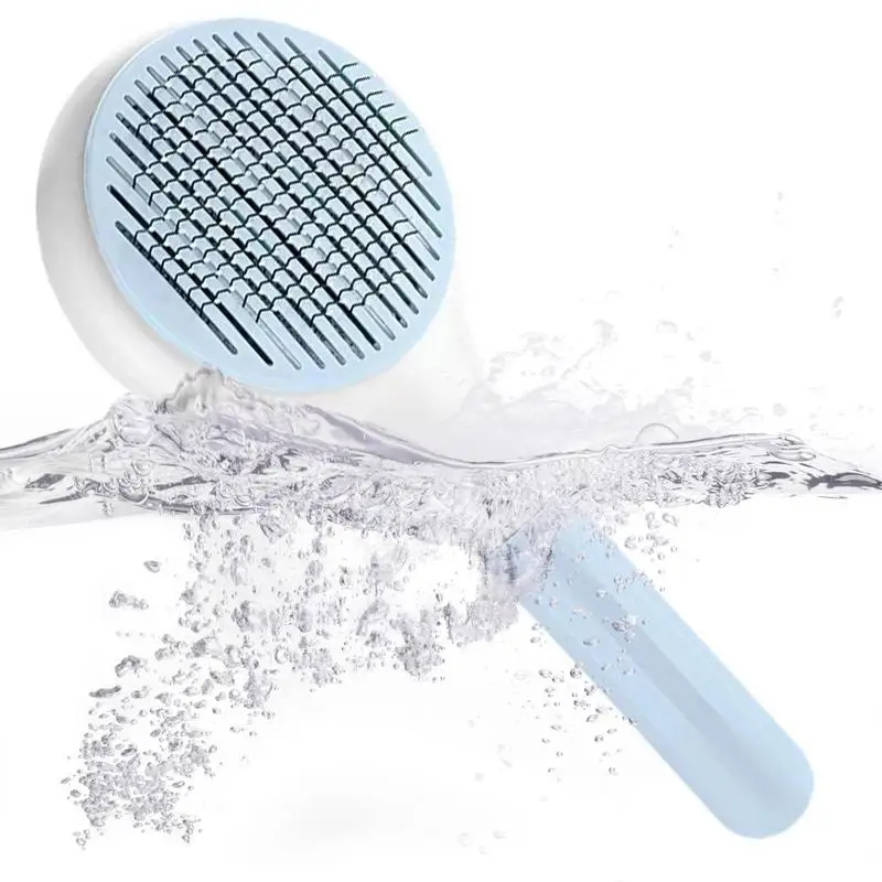 

Cat Grooming Brush Self Cleaning Pet Brush For Grooming Long Short Haired Dog Durable Pet Massaging Tool With Comfortable Handle