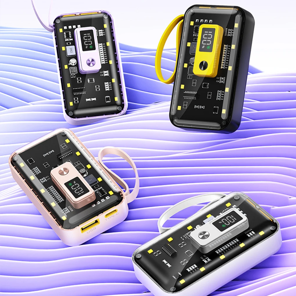 Transparent DIY Kit Power Bank Cases Battery Storage Box Mobile Power Module Kit For Large Capacity 10000mAh Power Bank Case