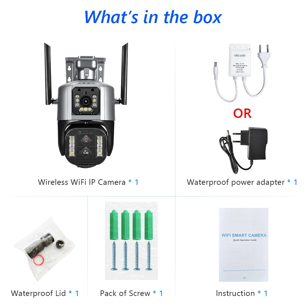MOVOLS 8MP Three Lens WIFI IP Camera 10X Optical Zoom Outdoor PTZ Auto Tracking