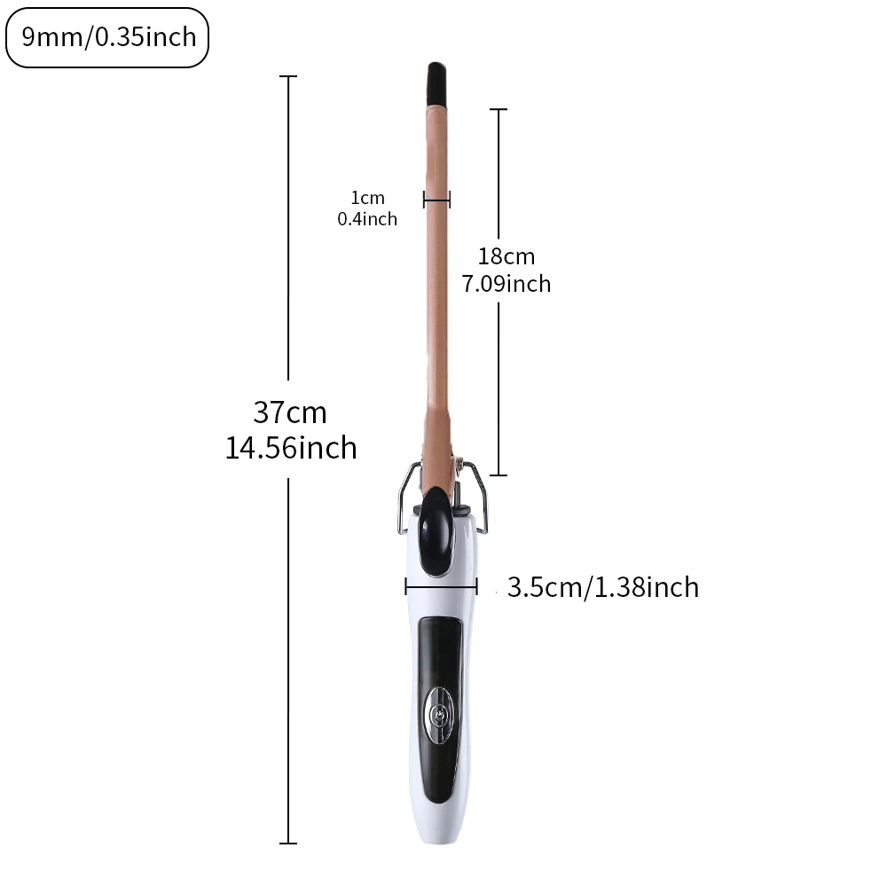 Ceramic Fast-Heating Temperature-Controlled Curling Iron, 0.35 Inch