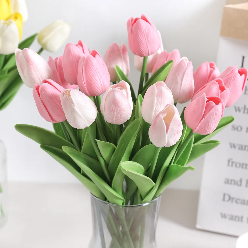 5/10Pcs Tulip Artificial Flowers Real Touch Bouquet Fake Flowers Home Decoration for Supplies Valentines Flowers Wedding Decor 1