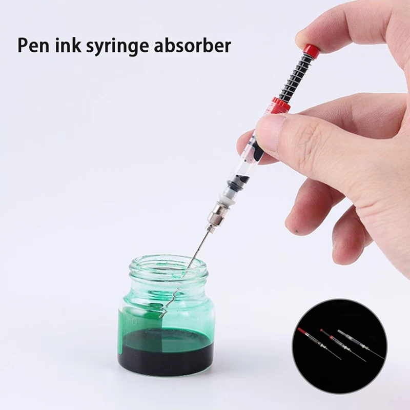 Ink Cartridge Filler Fountain Pen Syringe Absorbor Suction Device Instrument Tool Stationery Office School Supplies 10pcs jinhao fountain pen piston converter ink absorbor filler 2 6 3 4mm bore diameter pen office supplies set