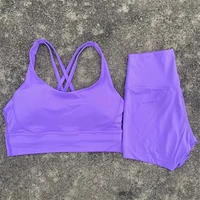Yoga Clothes Set 2 Piece Gym Sports Shorts Set Women Cross Back Bra Top High Waist Shorts Fitness Suit Running Workout Tracksuit - Image 3