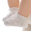 White Lace Ruffle Socks Girls Princess Dancing Sock Hollow Breathable Kids Summer Cotton Sock Soft Comfortable Children Footwear 4