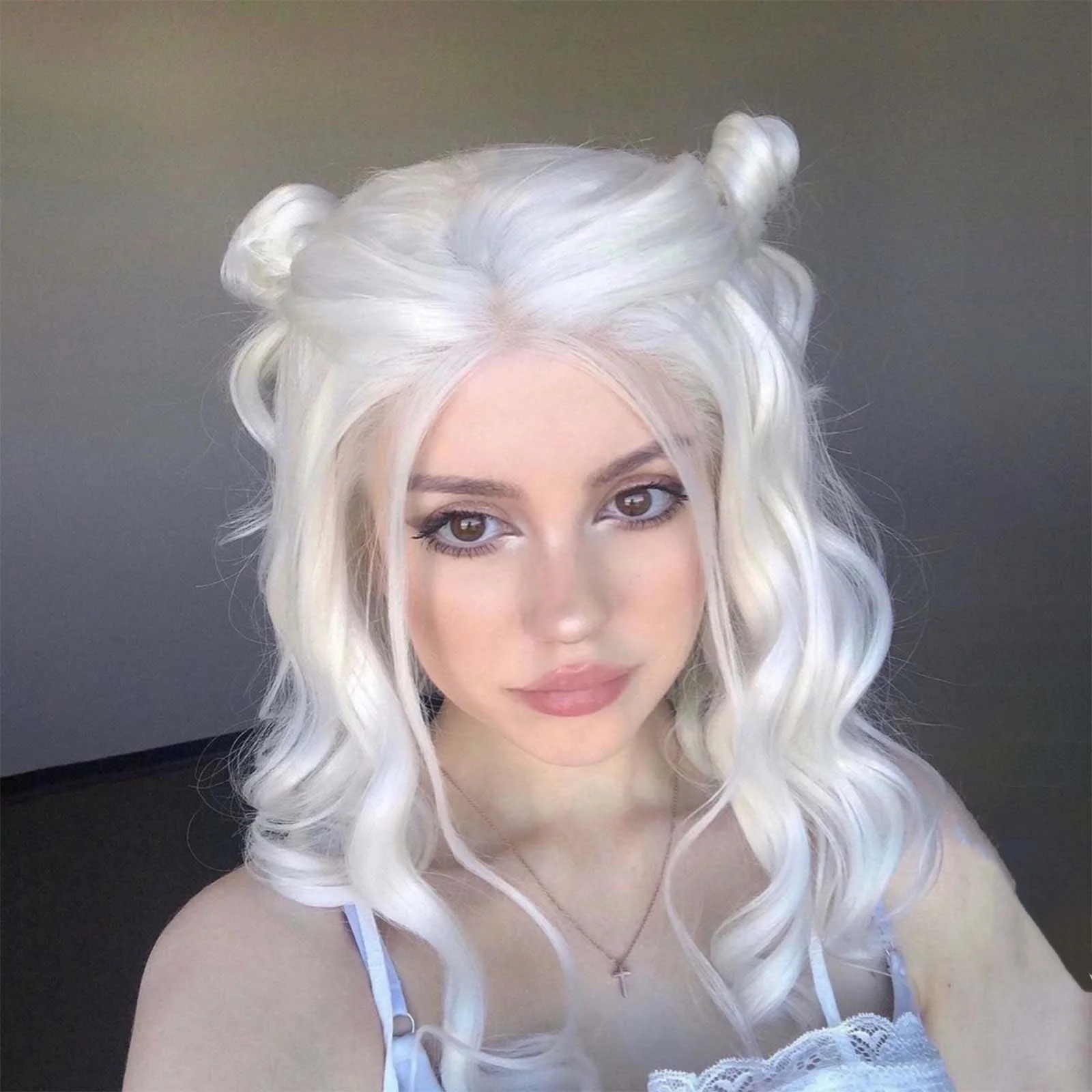 White Wig Natural Wavy Lace Synthetic Lace Front Wig Glueless Wigs Ready to Wear Long Glueless Wigs Women synthetic wig