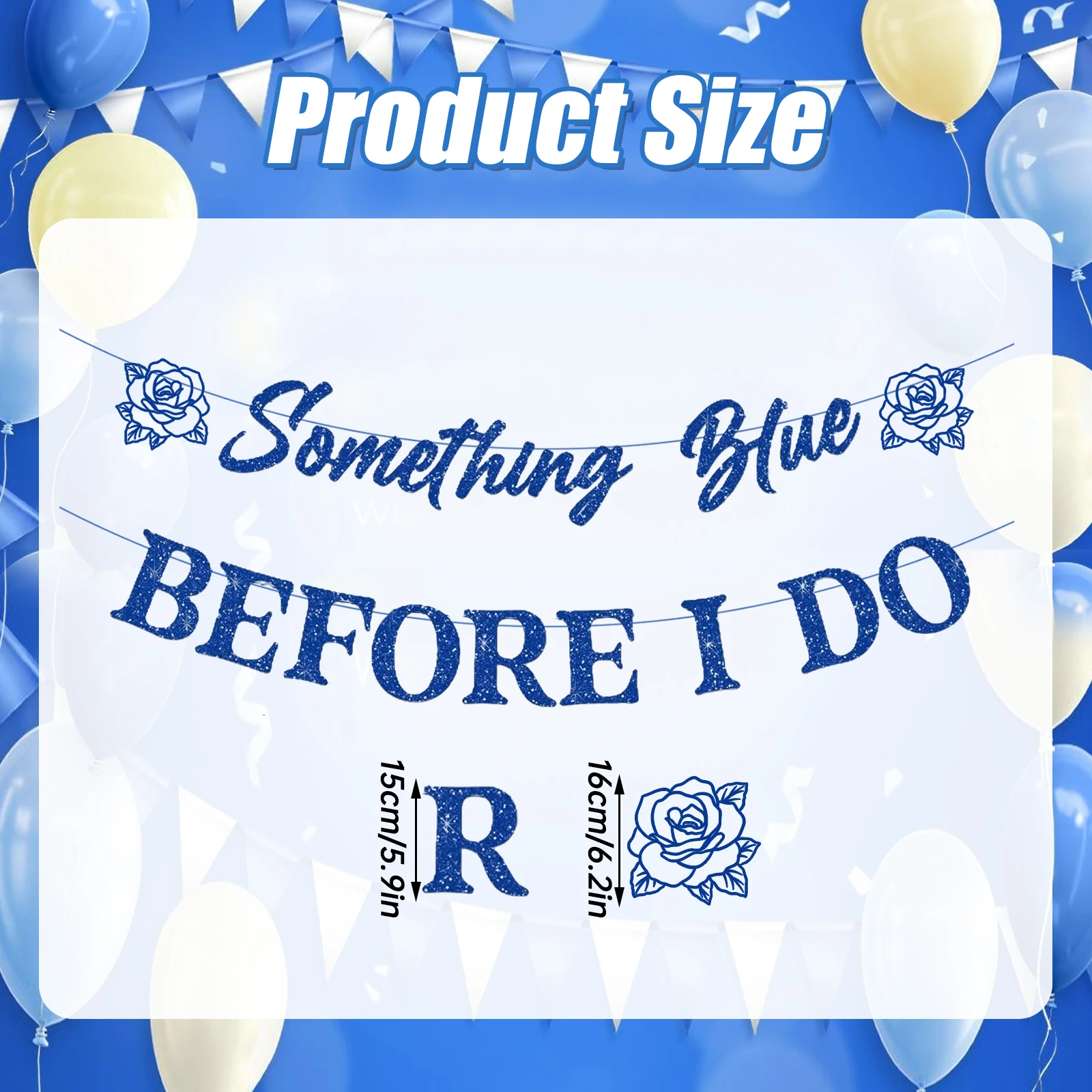 Elegant Blue Bridal Shower & Bachelorette Party Banner