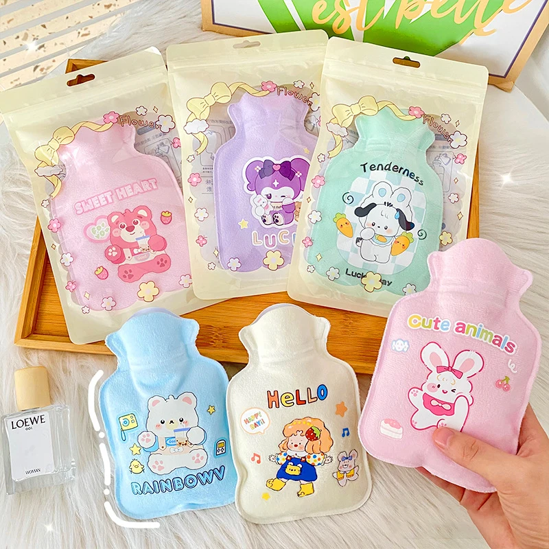 

Cute Anime Cartoon Hand Po Warm Water Bottle Hot Water Bottles Portable Hand Warmer Girls Hot Water Bags Flocking Hot Water Bag