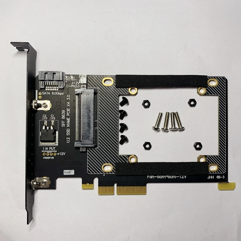 Brand New U.2/SATA Dual Protocol Adapter Card SF 8639 U.2 NVMe SSD To PCIe3.0 X4 Riser U2 PCIE Solid State Drive Board |
