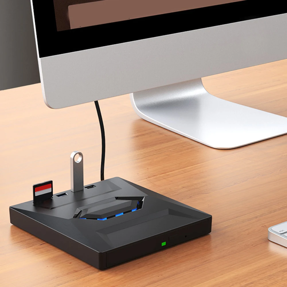 5 in1 USB 3.0/Type C External DVD CD RW Optical Drive VCD Player Disk Drive DVD Burner Reader with SD/TF Port For Laptop PC 4