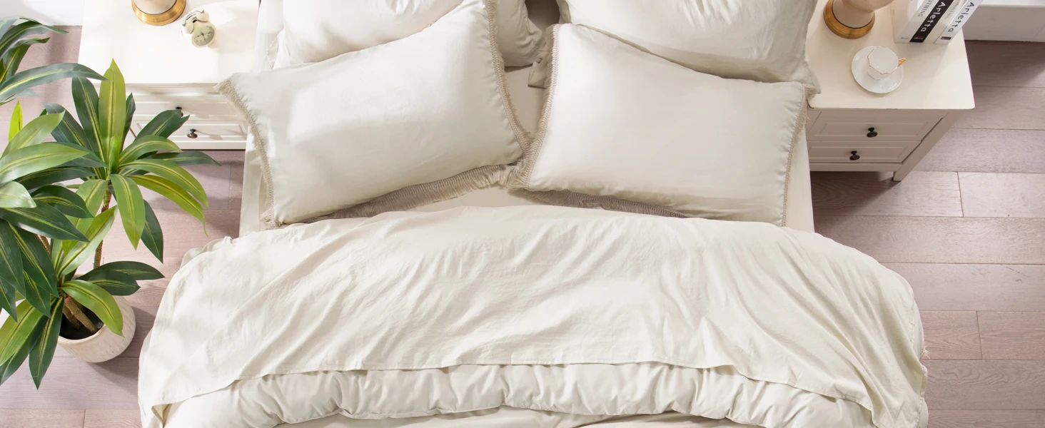 Tassel Beige comforter set 7 Pieces
