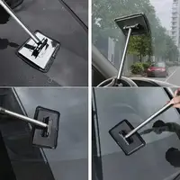 Car Cleaning Brush for Front Windshield Telescopic Defogging Cleaner Metal Handle Dust Remover Tool Household Microfiber Wiper 2