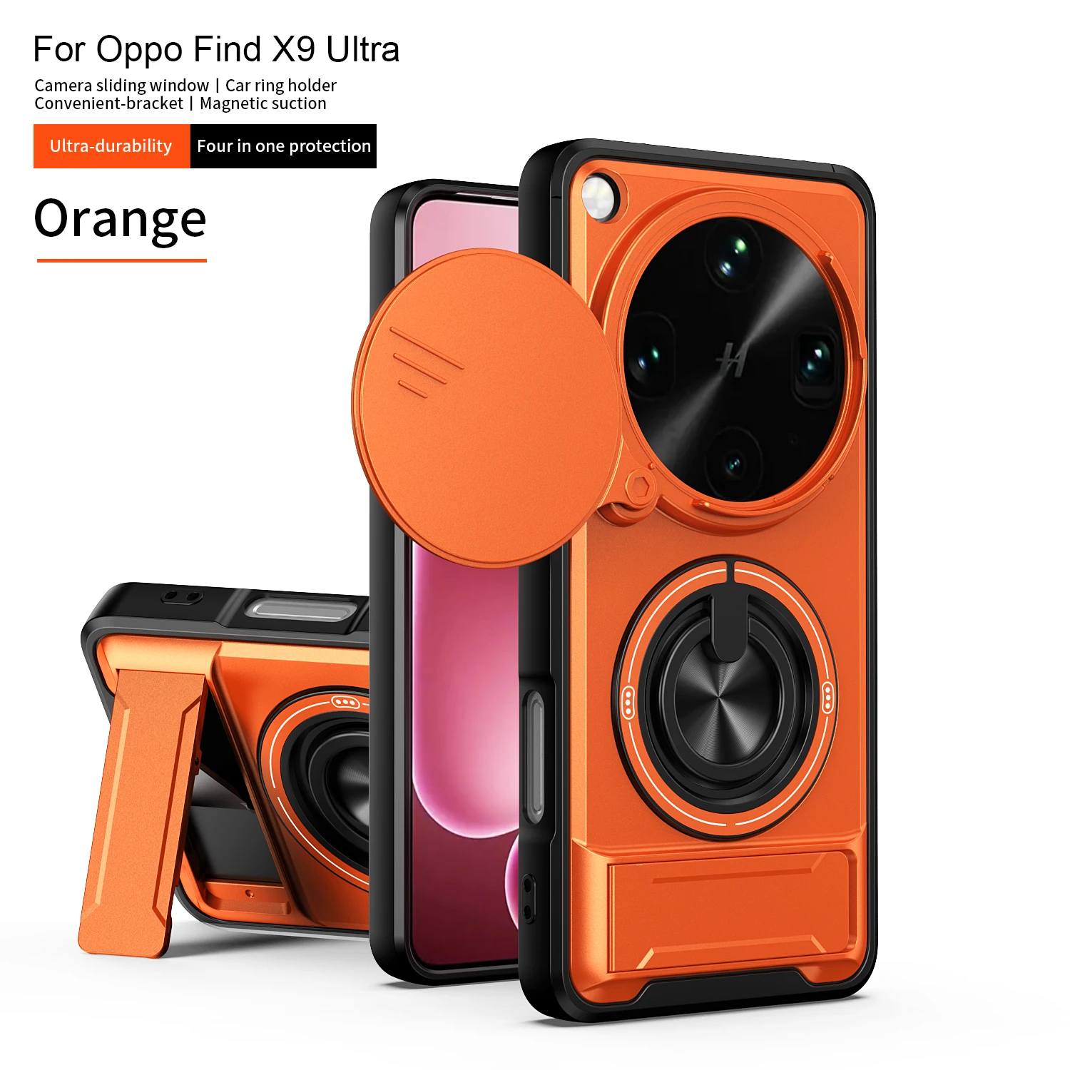Enhanced Magnetic Fold Holder Military Armor Case with Camera Protection