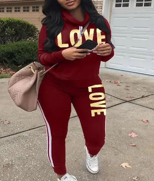 

Woman Sporty Sweatshirt Sets Letter Print Long Sleeve Top & Pants Set Women's Casual Fashion Two Piece Suit Outfits for Women
