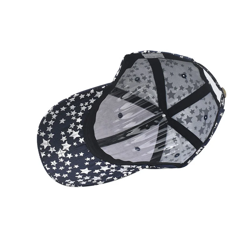 Spring summer new Korean five pointed star printed baseball cap men's and women's cotton sun visor blank baseball caps