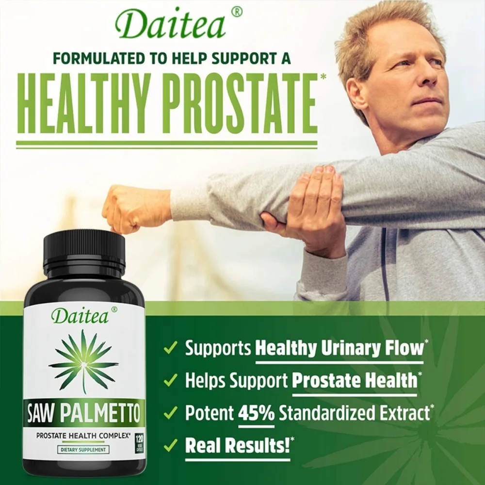 Saw Palmetto 500 Mg Promotes Prostate Health Improves Urinary Frequency and Volume/Painful Urinary Movements/Urinary Urgency