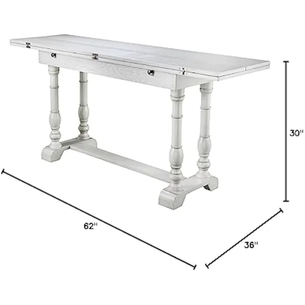 Farmhouse Folding Trestle Console Dining Table, brown – Perfect for Small Spaces 3