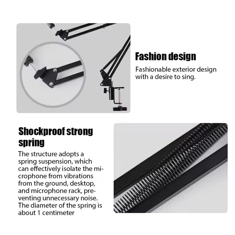 FGCLSY 전문가용 유연한 가위형 마이크 스탠드 ? 팟캐스트/스트리밍/유튜브용 조절 가능한 데스크탑 붐 홀더