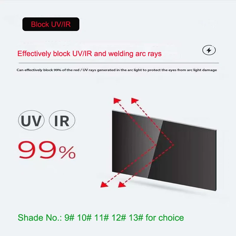 Dark Welding Glass Replacement Lens – Advanced Passive Filter Plate, Adjustable Shade Levels