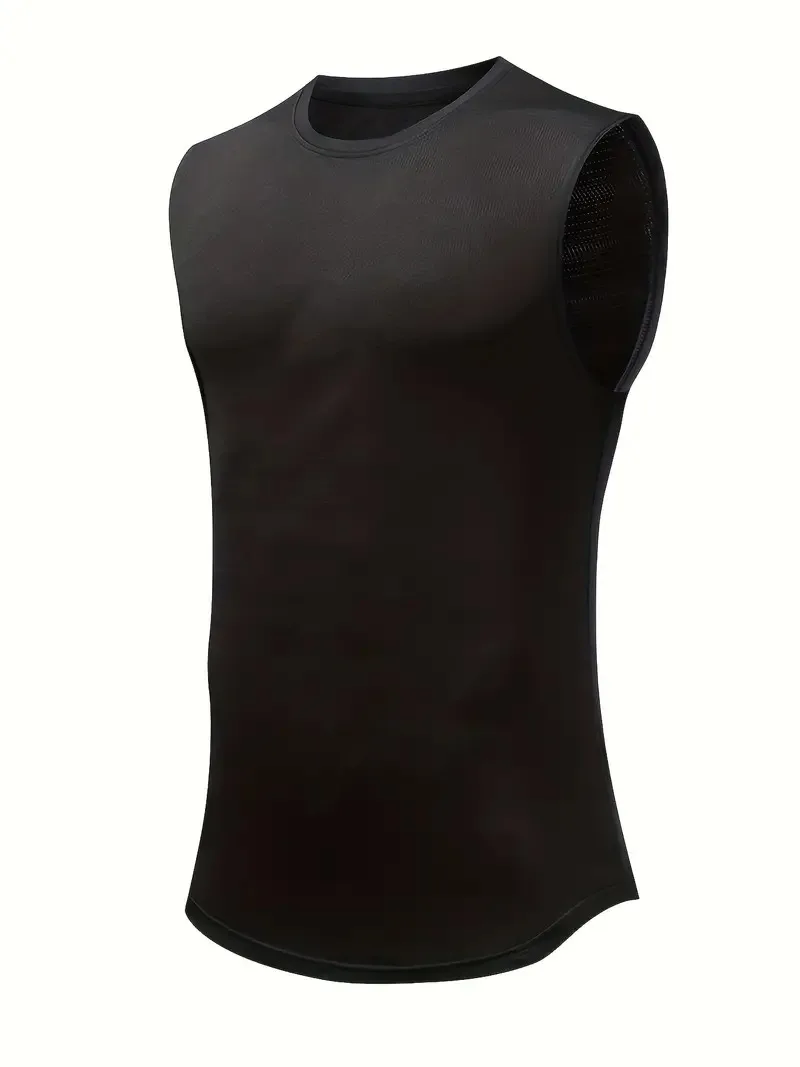 1 Piece Plus Size Summer Men's GYM Tank Top Quick Dry Breathable Sleeveless Tees Sports/fitness Men's Clothing