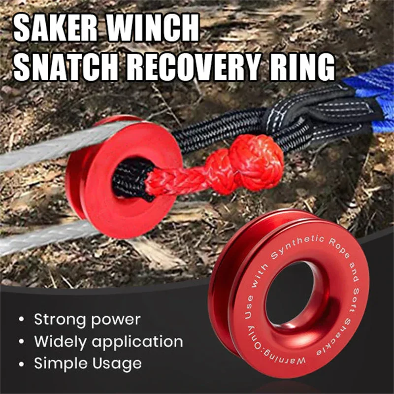 Recovery Ring Winch Rope Winch Snatch Recovery Ring 17 Ton Knot Rope Soft  Shackle Winch Rope Trailer Rope Trailer Hook Off-Road - AliExpress