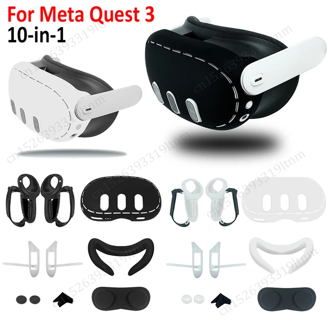 For Meta Quest 3 Silicone Protective Cover For Quest 3 VR Headset  Accessories Cover Controller Button Cap Lens Protective Cover - AliExpress