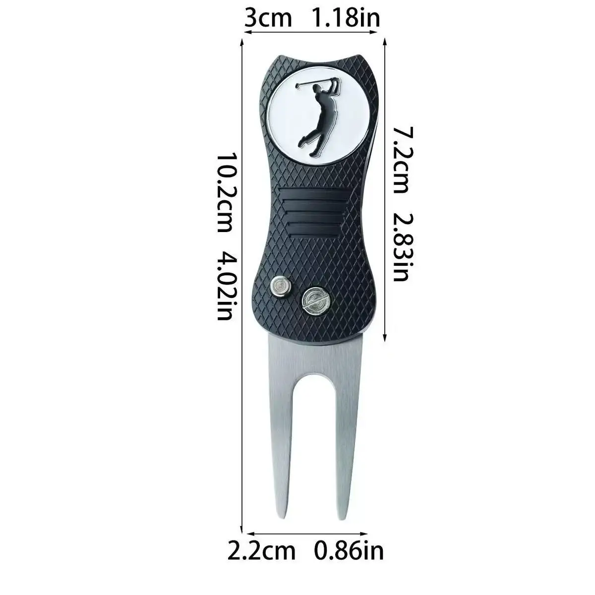 Foldable Spring-Loaded Golf Divot Tool 4