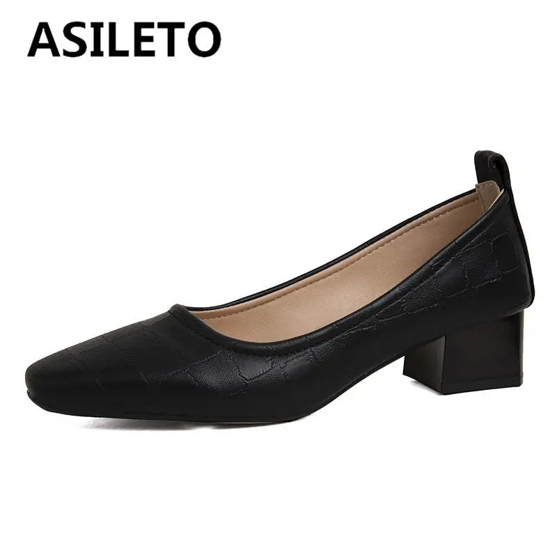 

Бренд ASILETO, офисные женские туфли-лодочки с квадратным носком, слипоны на блочном каблуке 4 см, клетчатые мягкие лаконичные женские туфли, элегантные ретро-туфли 40 41