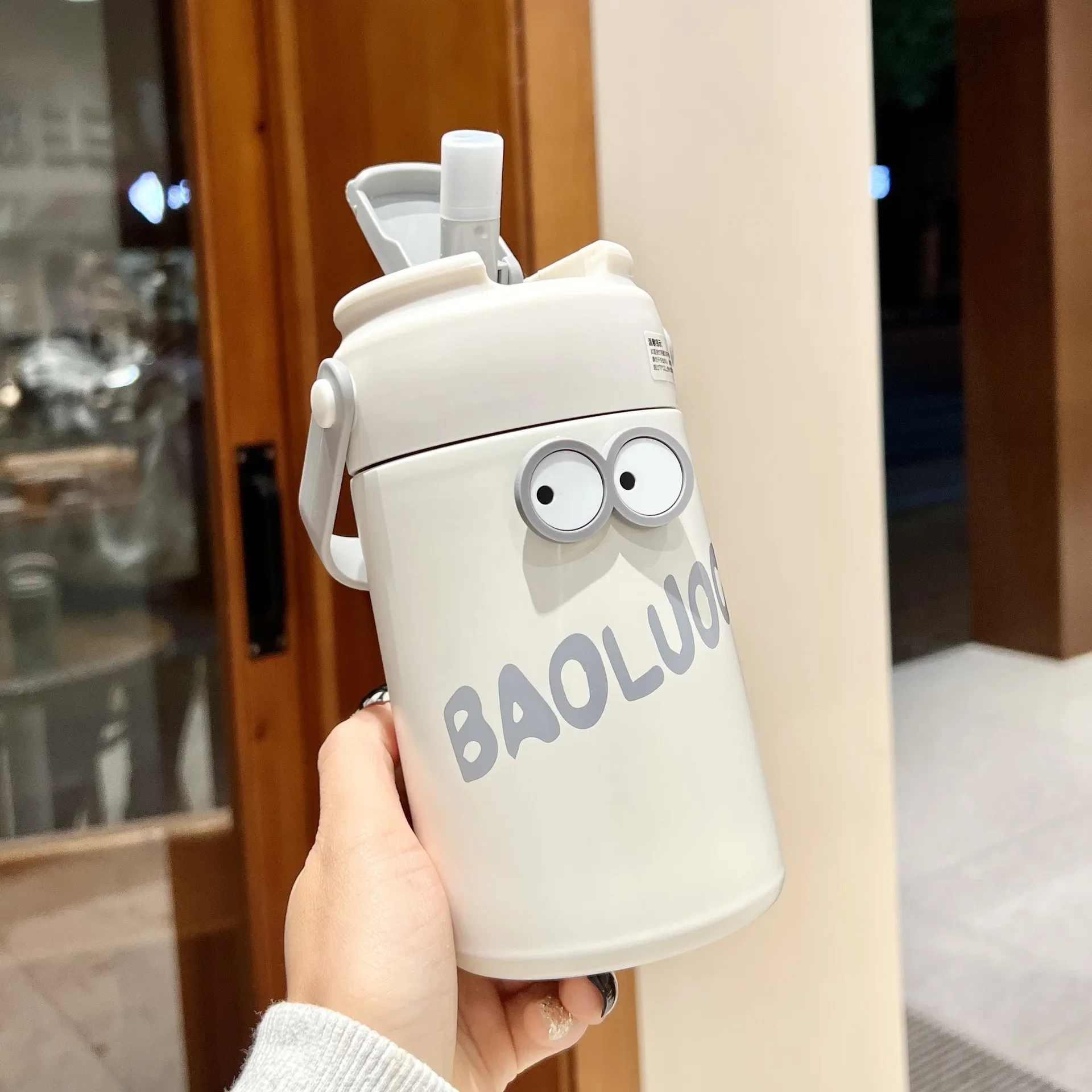 

2024 New Student Web Celebrity Thermos Bottle Simple Water Cup Men and Women Portable Straw Cup with Tea Separated