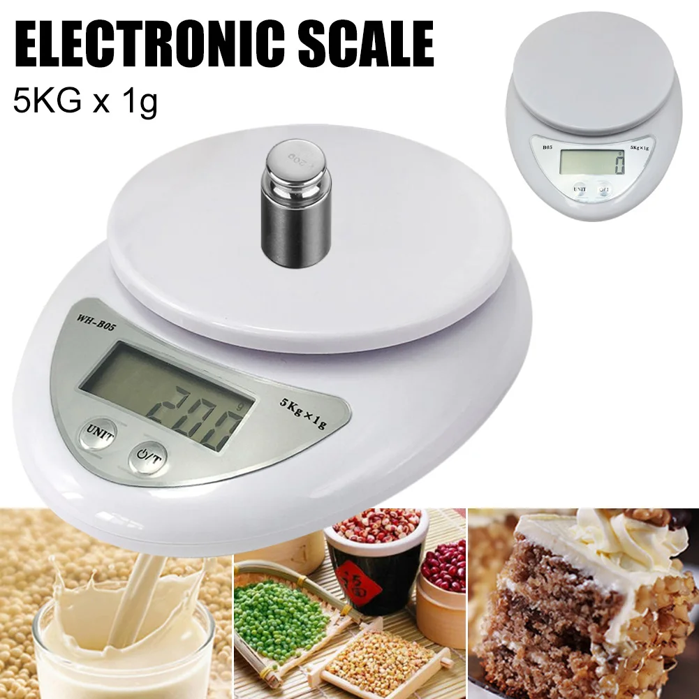 

Portable Digital Scale 5000g/1g Electronic Kitchen Food Scale LCD Display Food Jewelry Measuring Weight Device Kitchen Tools