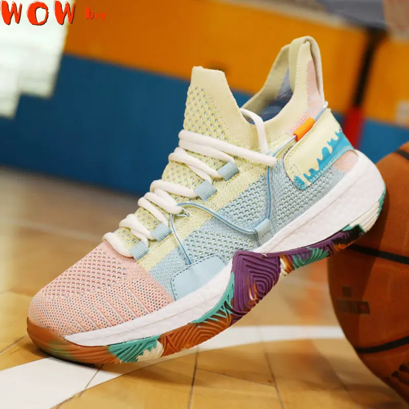 

New Men Sneakers Casual Shoes Running Tennis Sports Fly Woven Breathable Basketball Shoes Elastic Non-slip Fashion Male Shoes