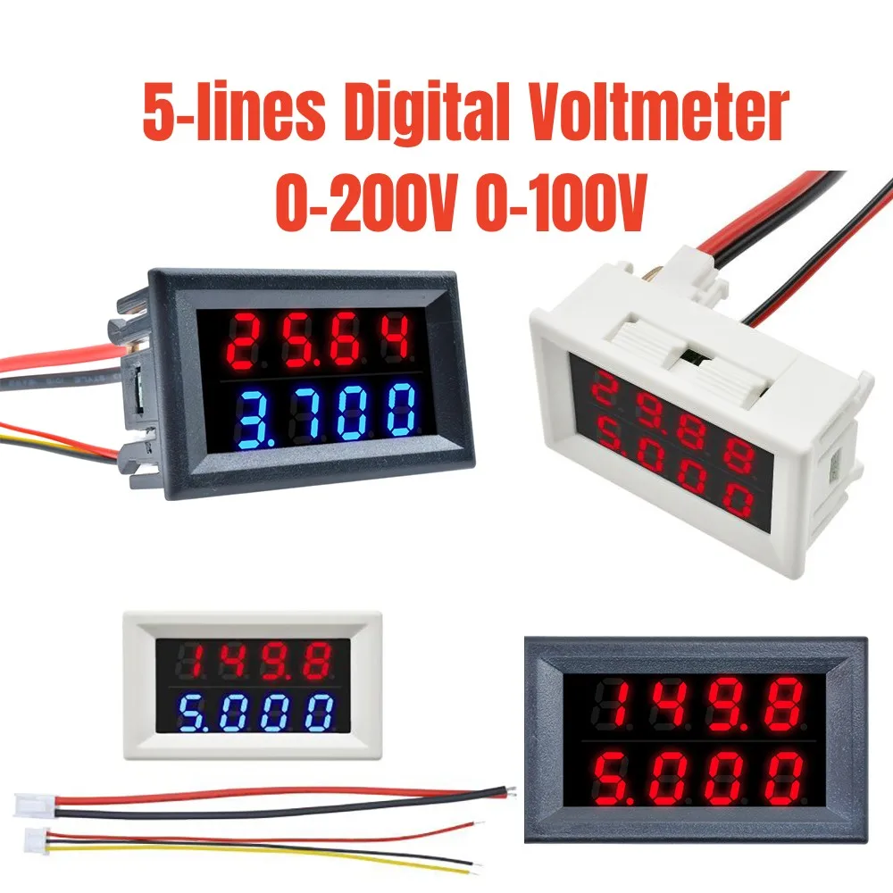 

DC 0-100V 0-200V 10A Digital Voltmeter Ammeter Car Motorcycle Voltage Current Meter Detector dual Led display Volt Monitor Panel