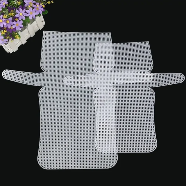 Plastic Weaving Plastic Mesh Cloth For Bag Making DIY Handcraft Bags Weaving Material Latch Hook Bags Made Plastic Grid Hook 4