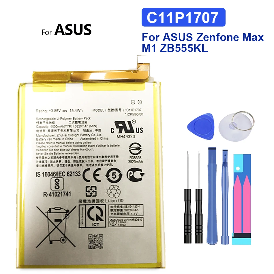 

High Quality Replacement Tablet Battery For ASUS Zenfone Max M1 ZB555KL C11P1707 4000mAh Rechargeable Batteries