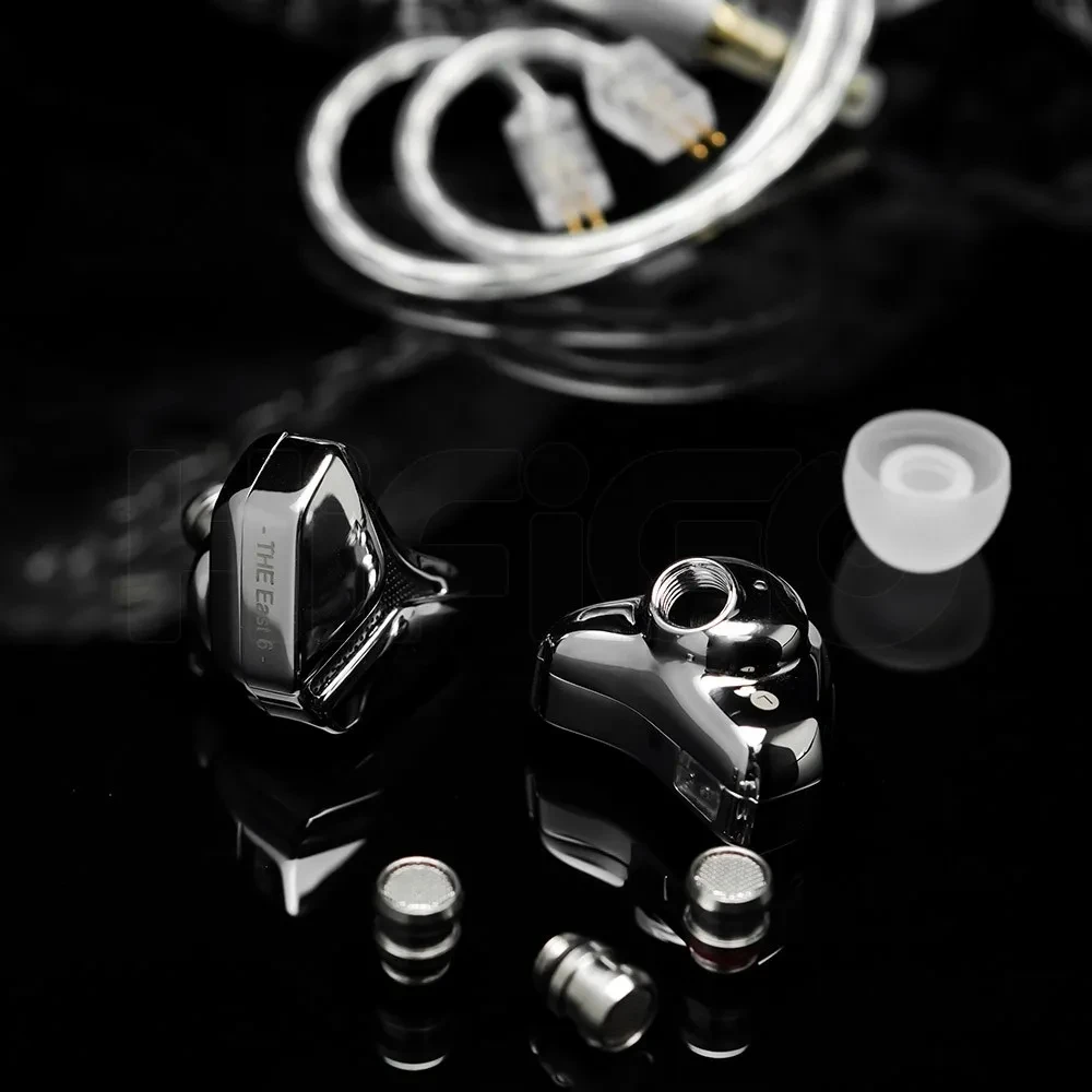 MUSEHIFI The East 6 Flagship 10mm Single Dynamic Driver in-Ear Monitors with Open Acoustic Chamber Swappable Ear Nozzle Design