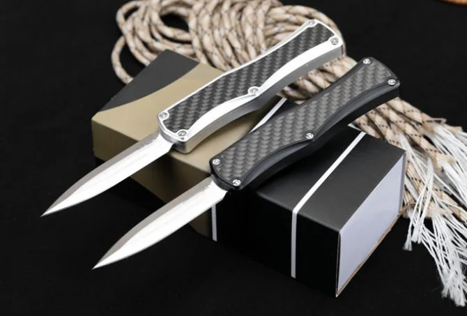 

Micro OTF Tech Knife Goddess Angela Series 3K Carbon Fiber + Space Aluminum Handle Outdoor Camping Self Defense Pocket Knife