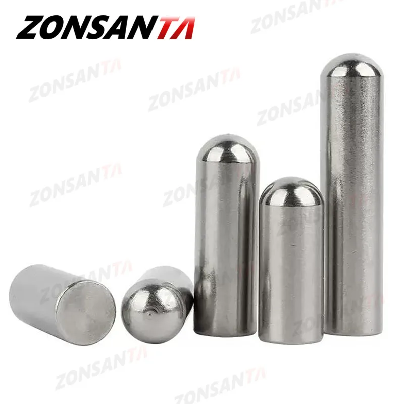 304 Stainless Steel Solid Round Head Cylindrical Pin Locating Dowel M0.8 M1 M1.2 M1.5 M1.8 M2 M2.3 M2.5 M2.8 M3 M3.5 M4 M5 M6 cylindrical locating dowel pin