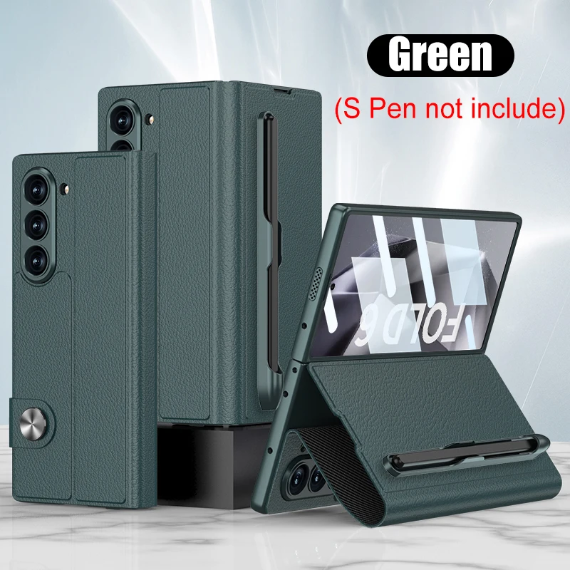 Custodia Flip Cover in Pelle di Lusso per Samsung Galaxy Z Fold 6 con Slot per Penna Pellicola Protettiva in Vetro per Schermo_voghion.com