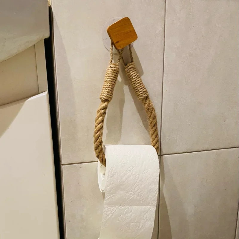 Kitchen Wooden Hook Toilet Paper Roll Holder Nail Free Wall-mounted Retro Towel Rack for Home Paper Towel Stand Bathroom Decor paper towel holder,towel rack,toilet paper holder,toilet paper rack,toilet roll holder,paper towel rack