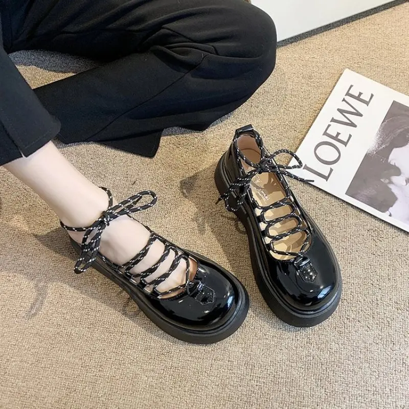 

NEW Vintage Lolita Shoes Women Platform Mary Janes Shoes Casual Girls JK Uniform Single Shoes Spring Summer Loafers Vulcanized