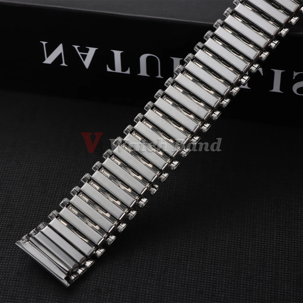 Universal Stainless Steel Elastic Strap Metal Watchband Replacement Bracelet