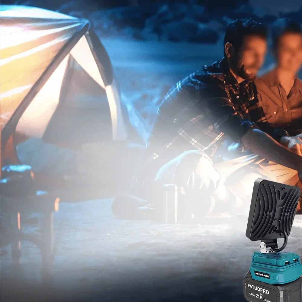 Cordless 4 inch LED Light Portable Outdoor Spotlight Dual USB Light Lamp Emergency Flashlight for Makita 18V Battery(No Battery)