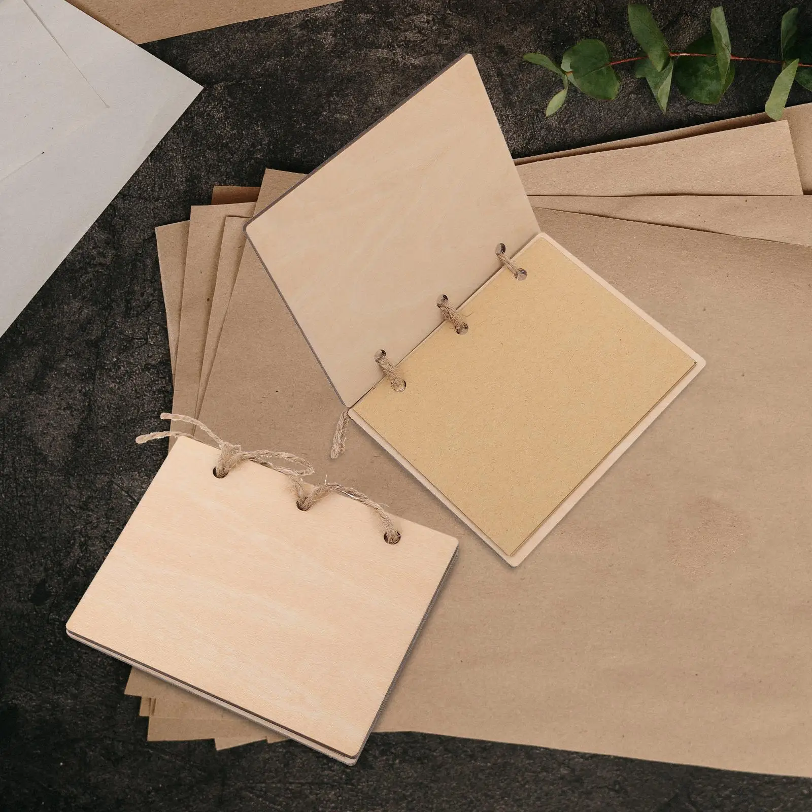 2 Pcs Wooden Vow Books Wedding Photo Props His Hers Gifts Rustic Declaration Cards Guest Book Officiant Book Signature