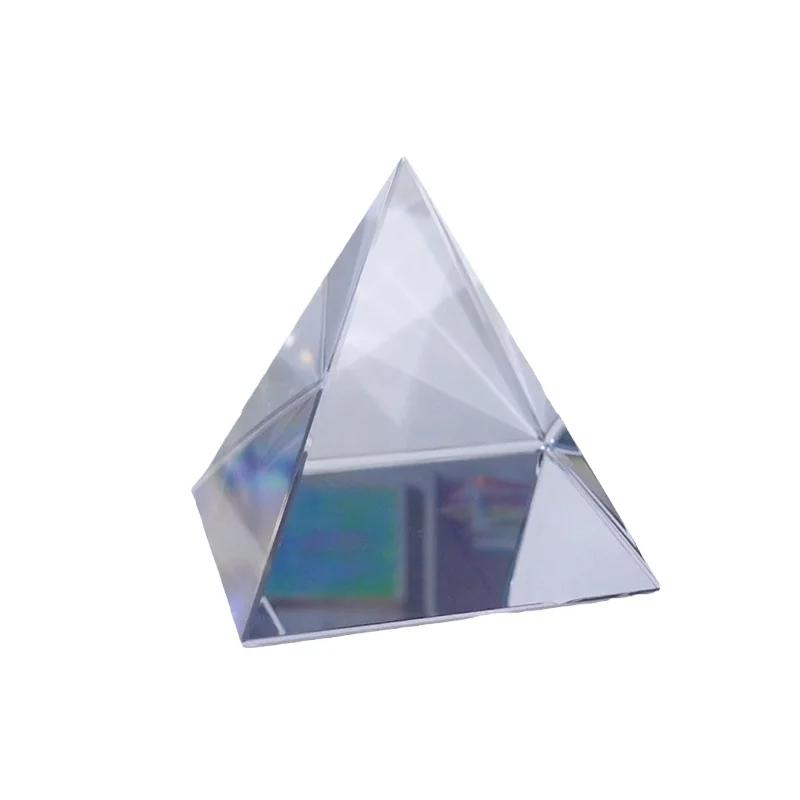 Crystal Pyramid Transparent Polyhedron PRISM Rainbow Glass Decoration Magic Desktop Home Ornaments