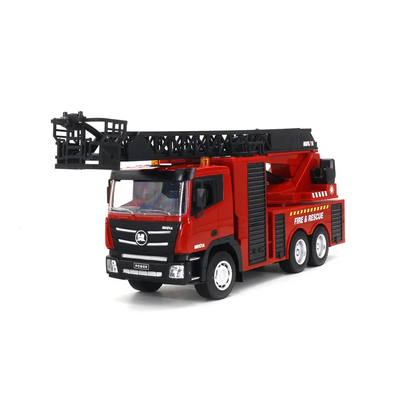 

Huina New 1361 Remote Control Engineering Car 1:18 Nine-channel Semi-alloy Toy Electric Fire Truck Car Model Children's Toys