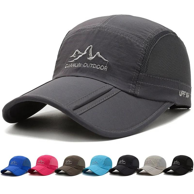 

Unisex Outdoor Sport Quick Drying Ultra-Thin Breathable Baseball Cap Men Women Summer Snapback Folding Hiking Mountaineering Hat